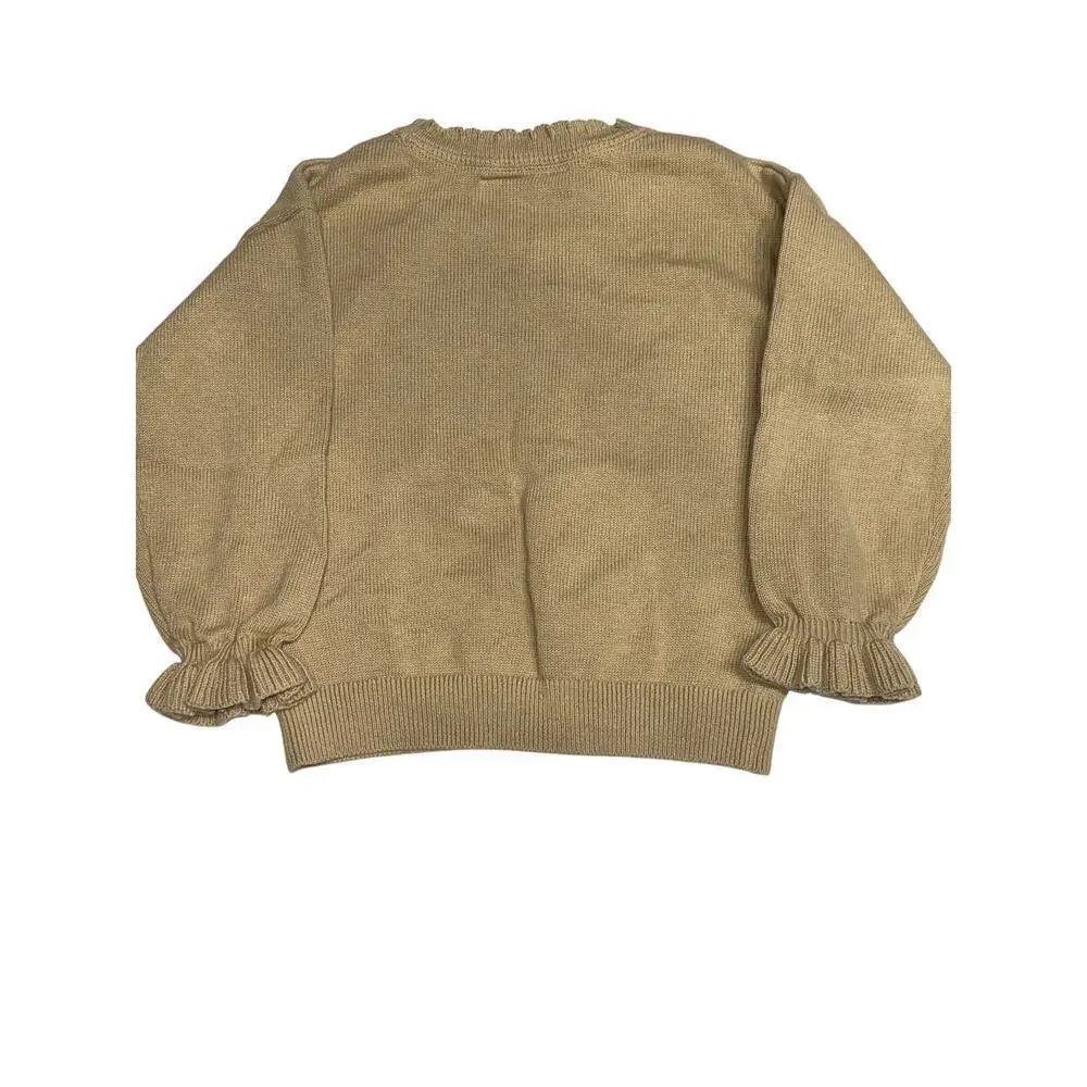 Disney for Baby Gap Toddler Girls 3 T Sweater Ruffle Tan Minnie Mouse